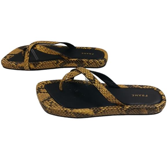 Frame Denim Snake Print Sandals - Black and Tan - Picture 7 of 10